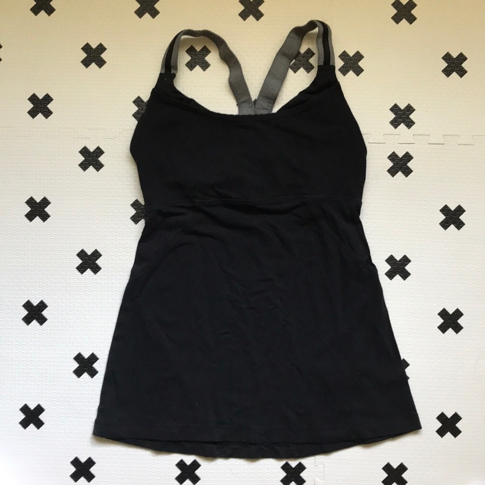 Lululemon Black with Striped Black & White Straps